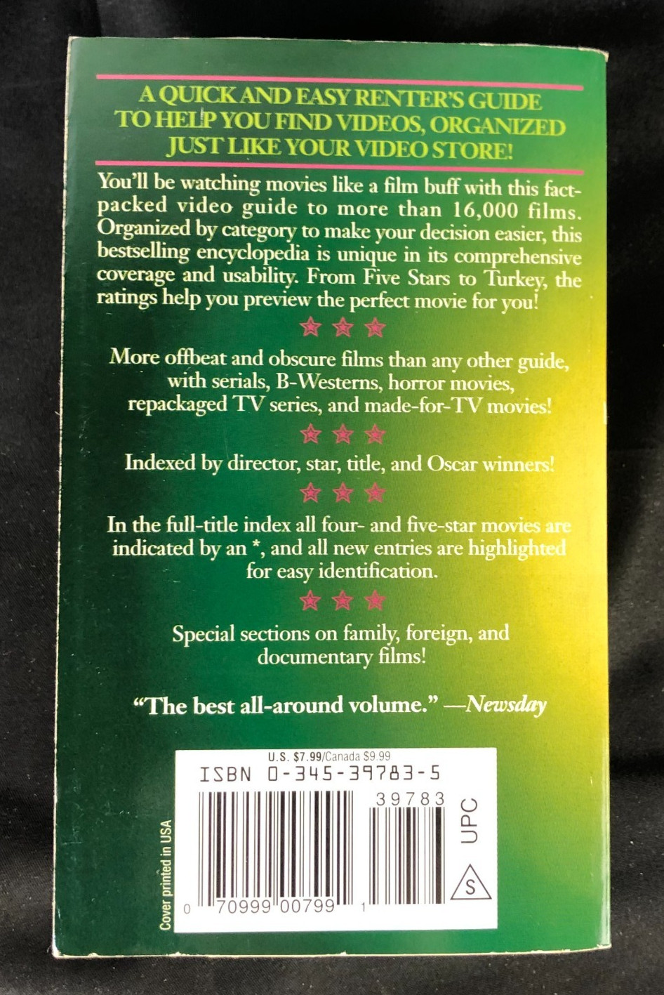 Video Movie Guide 1996 Paperback Marsha Porter Mick Martin