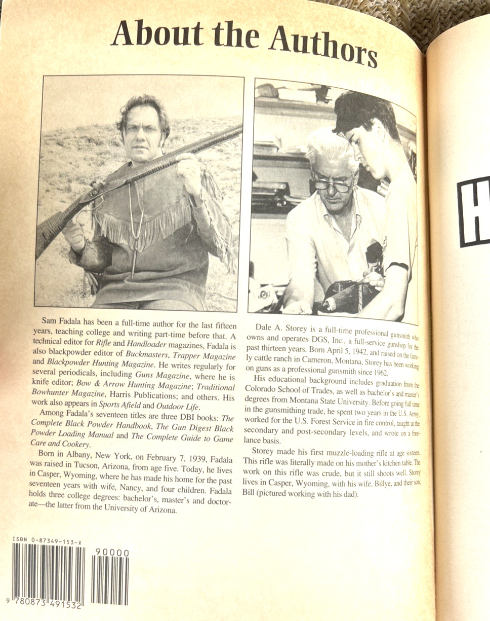 Black Powder Hobby Gunsmithing Book Vintage Fadala and Storey PB 1994 DBI Books