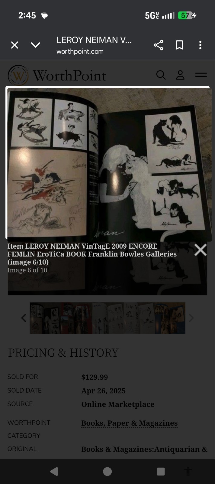 LEROY NEIMAN VinTagE 2009 ENCORE FEMLIN EroTiCa BOOK Franklin Bowles Galleries