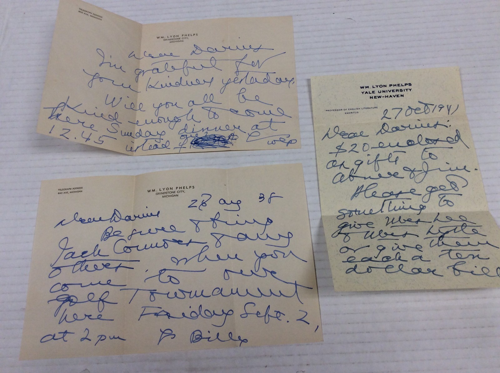 AUTOBIOGRAPHY WITH LETTERS William Lyon Phelps HC + Personal Notes 1939
