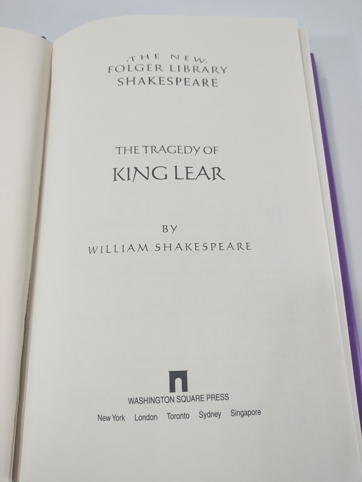 King Lear (The New Folger Library Shakespeare) First Edition 1993 RARE Hardcover