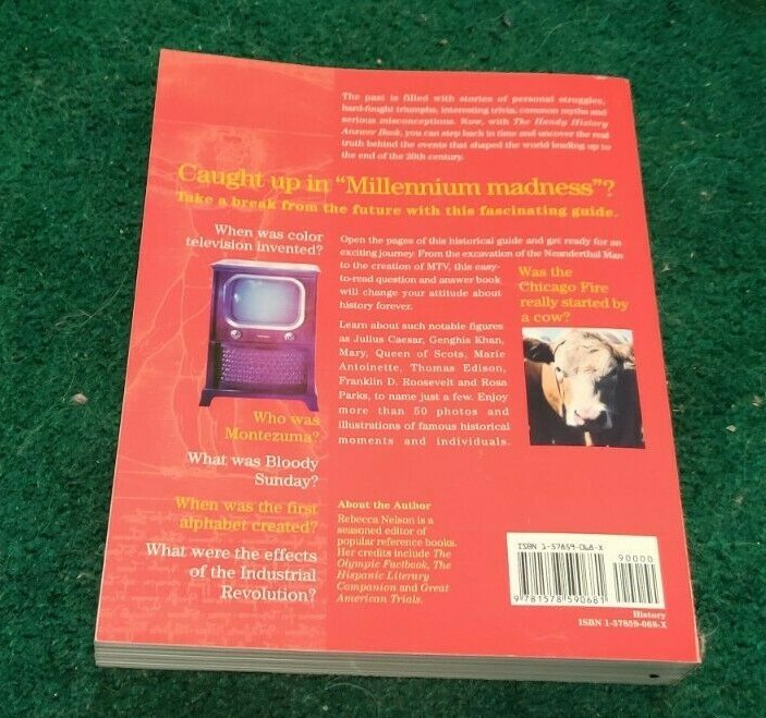 1999 HANDY HISTORY ANSWER BOOK Rebecca Nelson 456 Pages Paperback