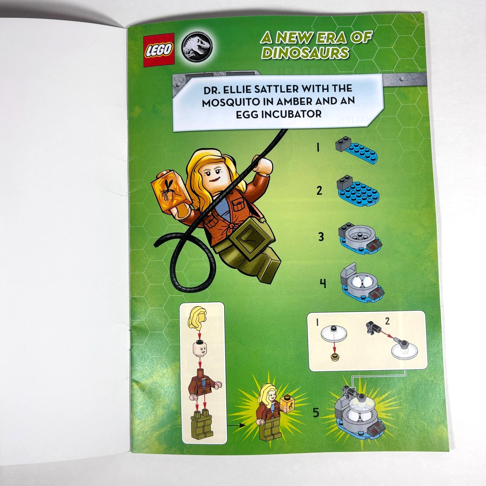 LEGO Jurassic World A New Era of Dinosaurs Book + Dr. Ellie Sattler Minifigure