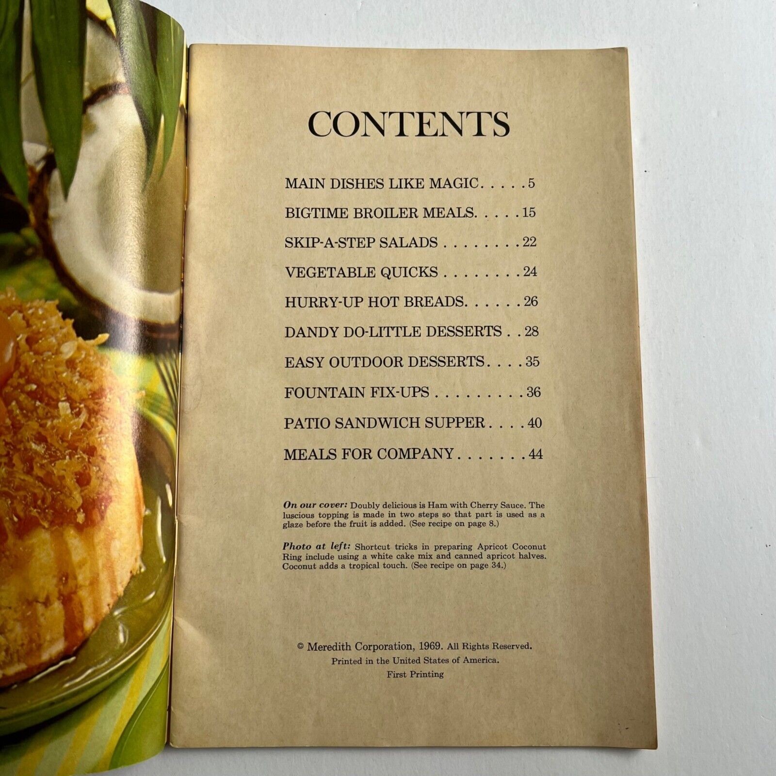 Vintage 1969 Cookbook Shortcut Cooking from Meredith Corporation Paperback