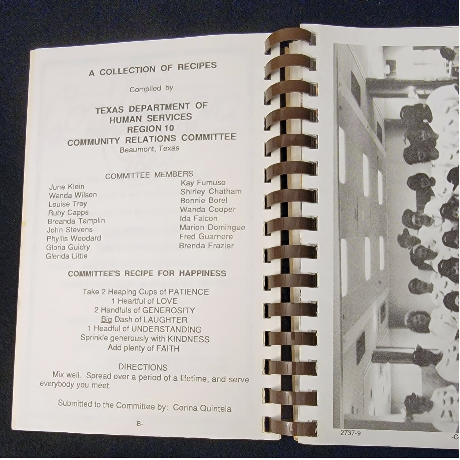 1989 Texas Dept of Human Services Heritage Cookbook Region 10 Employees 194pages
