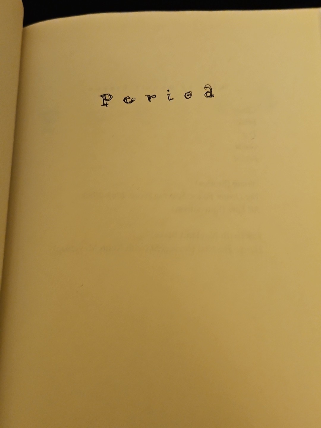 Period by Dennis Cooper (2000, Hardcover) Rare 1st First Edition Very Nice!