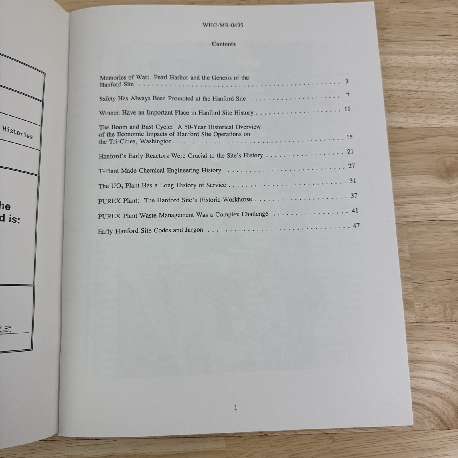 Hanford Site Anthology of Early Histories Dept of Energy Booklet Richland WW2