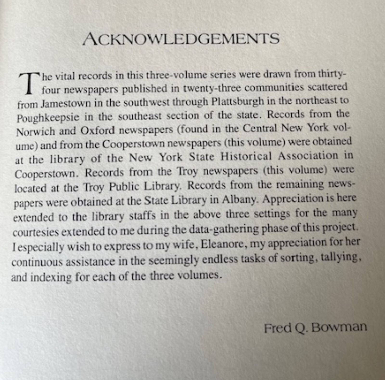 10000 Vital Records of Eastern New York, 1777 – 1834 by Fred Q. Bowman