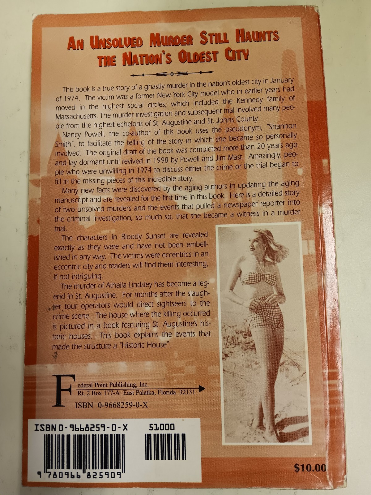 Bloody Sunset in St. Augustine True Story SIGNED BY BOTH AUTHORS POWELL AND MAST