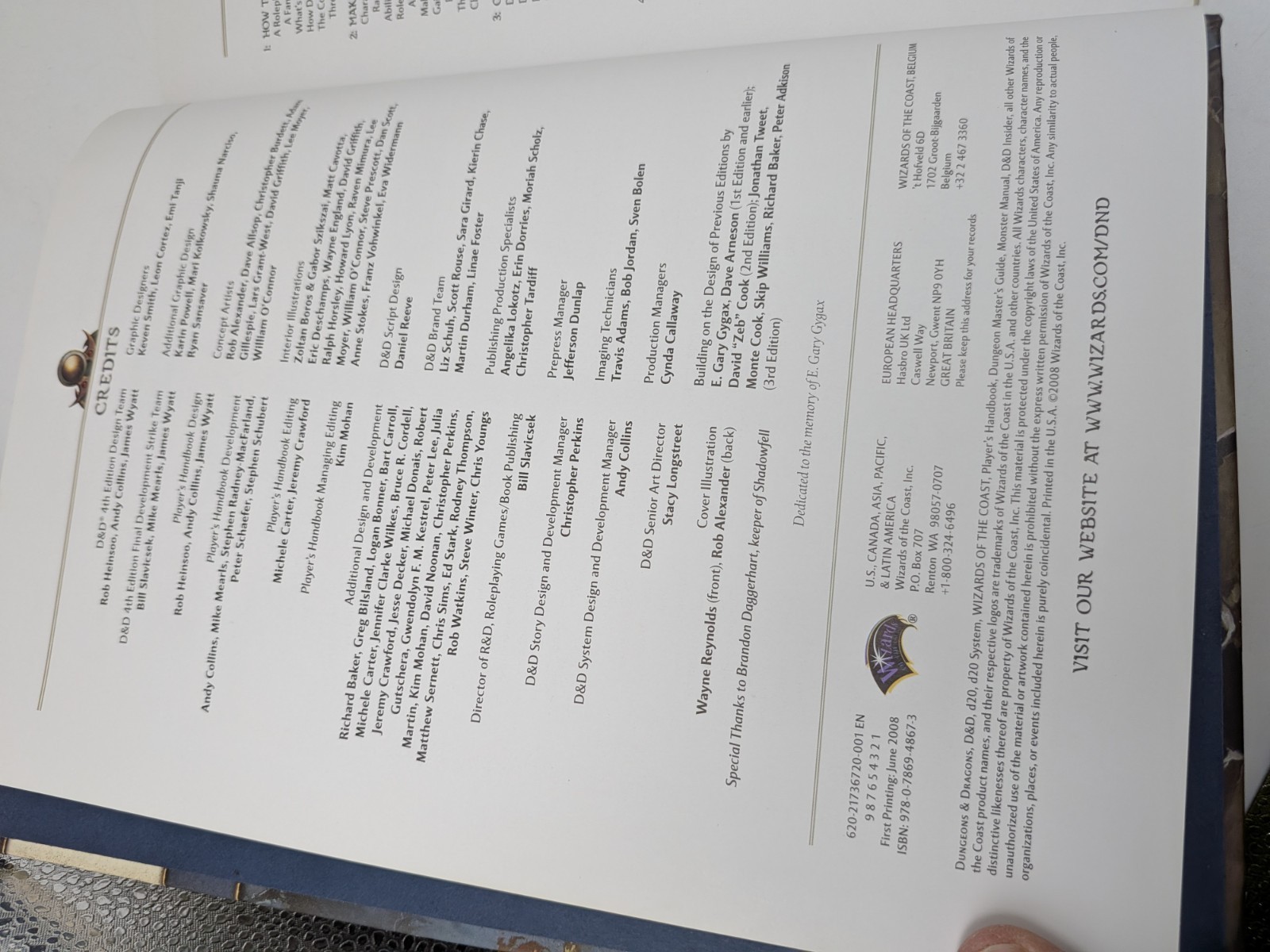 D&d Core Rulebook Ser.: Player’s Handbook : Roleplaying Game Core Rules by…