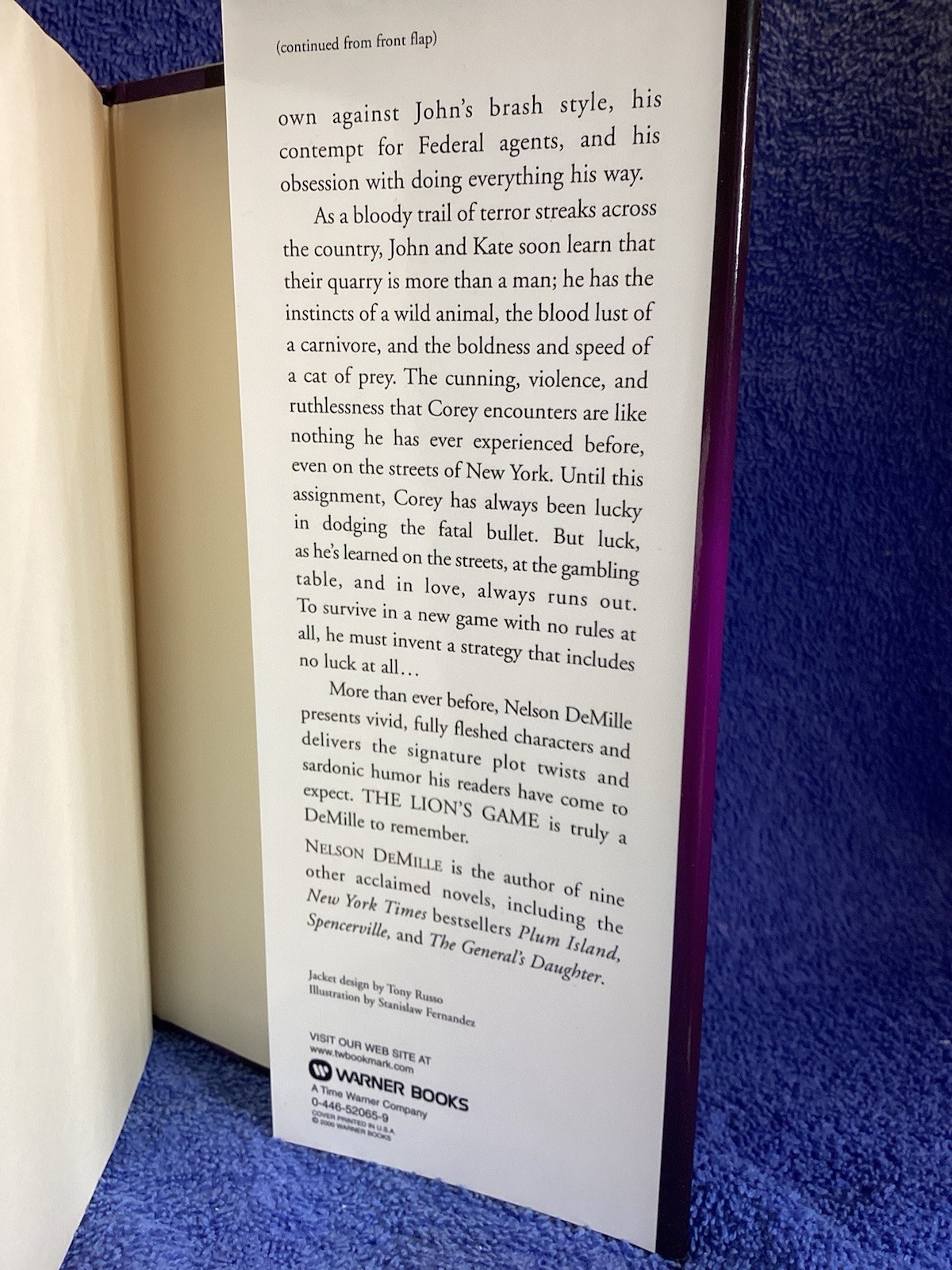 The Lion’s Game. Nelson DeMille Published By Warner Books 2000 677 Pages