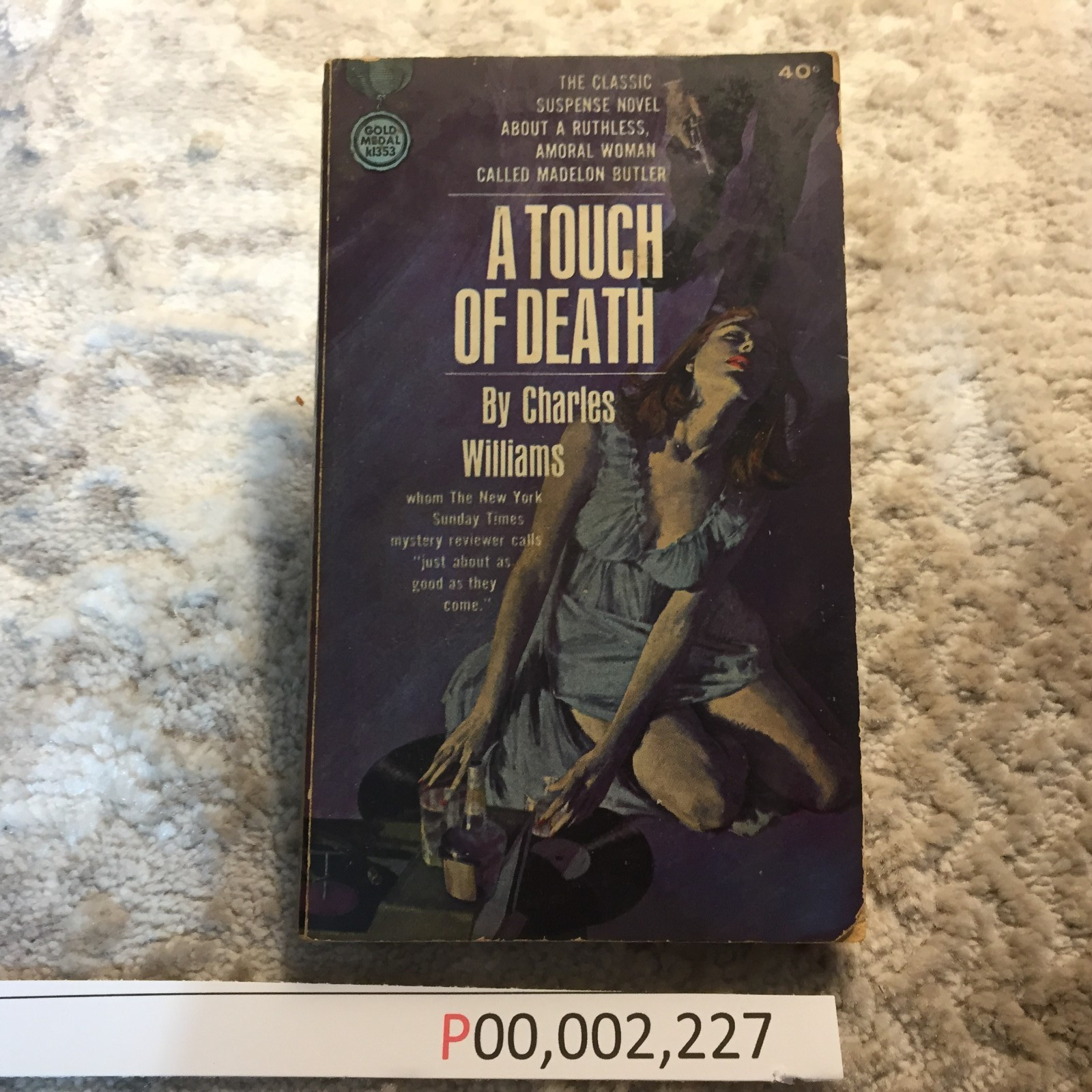 A Touch Of Death Charles Williams 1963 Fawcett Gold Medal Noir Crime Femme Fatal