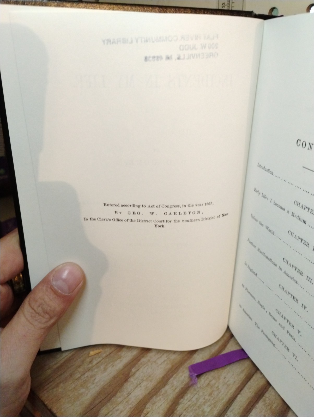 INCIDENTS IN MY LIFE D. D. HOME. FIFTH EDITION. Reprinted 1991 from the 1864