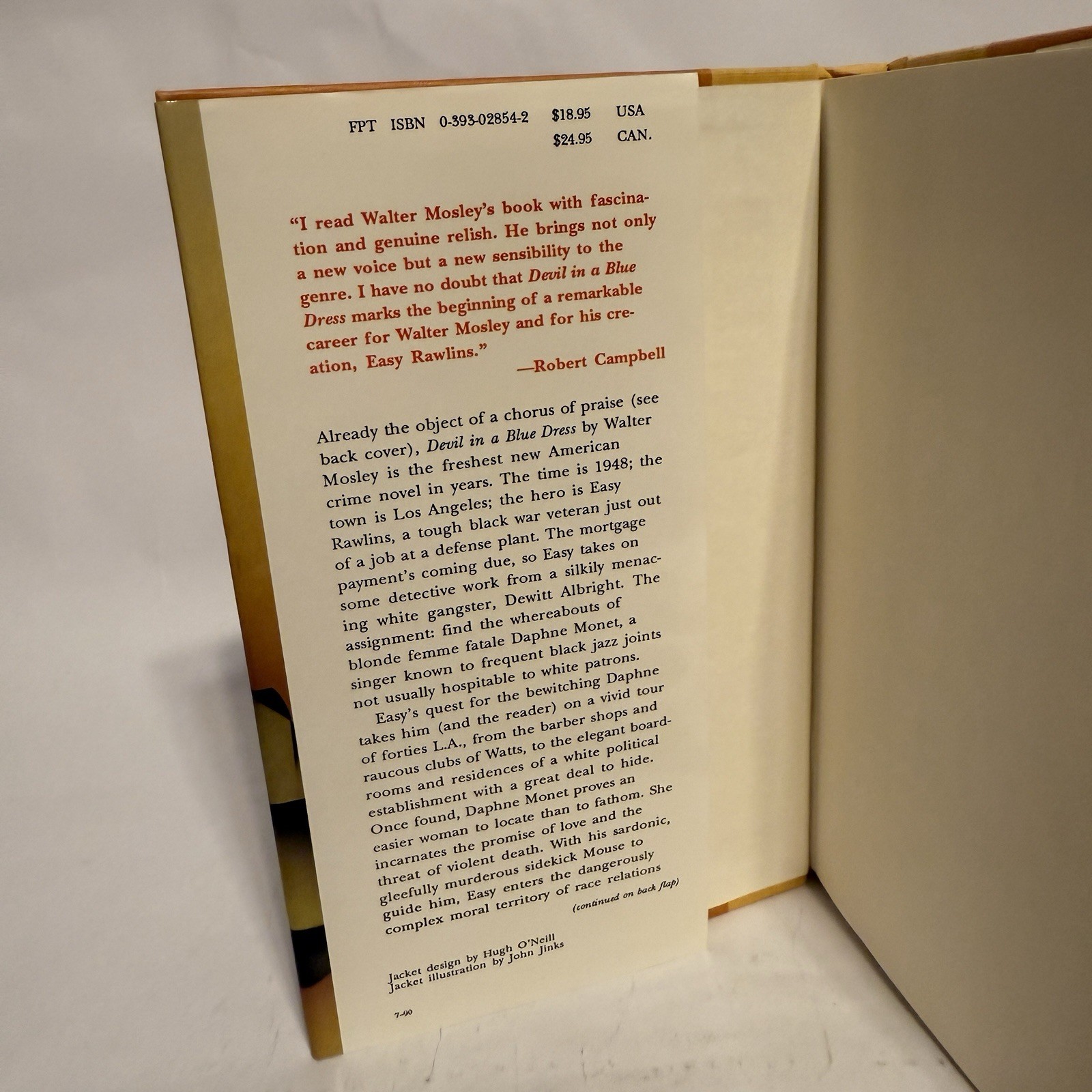 Walter Mosley DEVIL IN A BLUE DRESS Signed 1st Edition 1990 / JLG