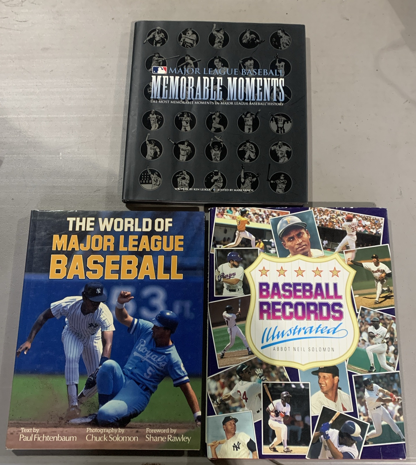 Lot Of 3 MLB Baseball Books. Memorable Moments, Base Records Illustrated, Etc