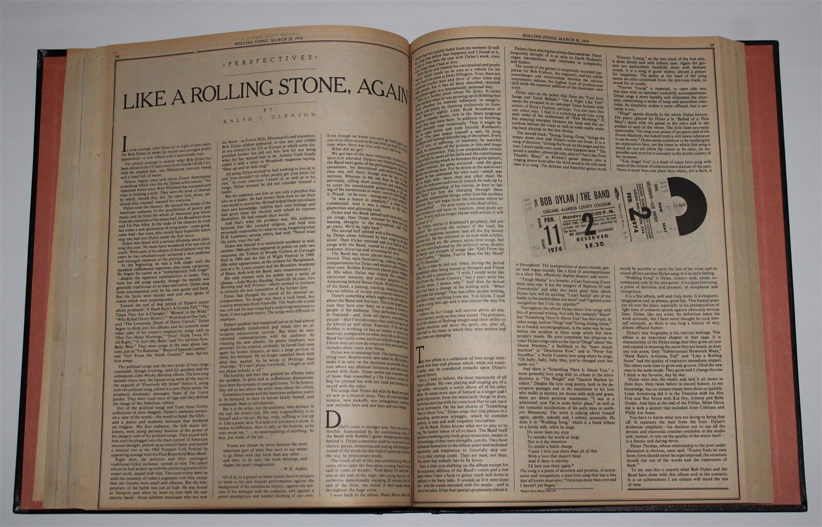 Bob Dylan 1974 Tour Rolling Stone Bound 10 Issue Special HC Rock Over 1000 Pages