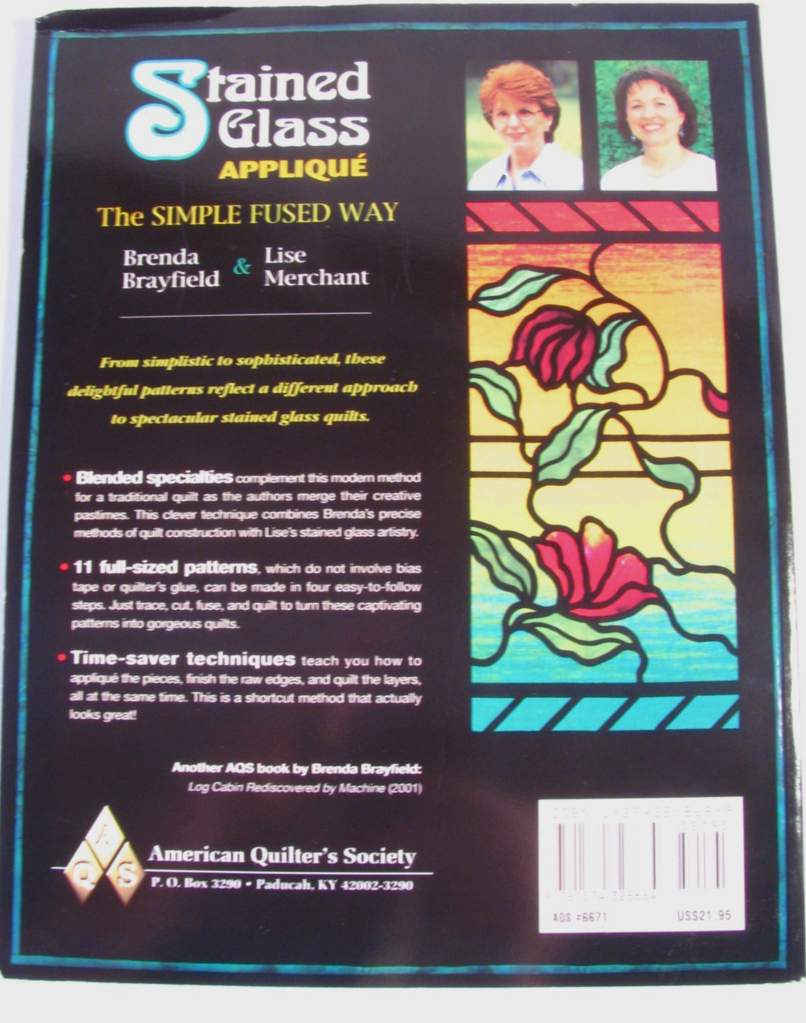 Stained Glass Quilt Applique Pattern Book The Simple Fused Way Paperback Ex Cond