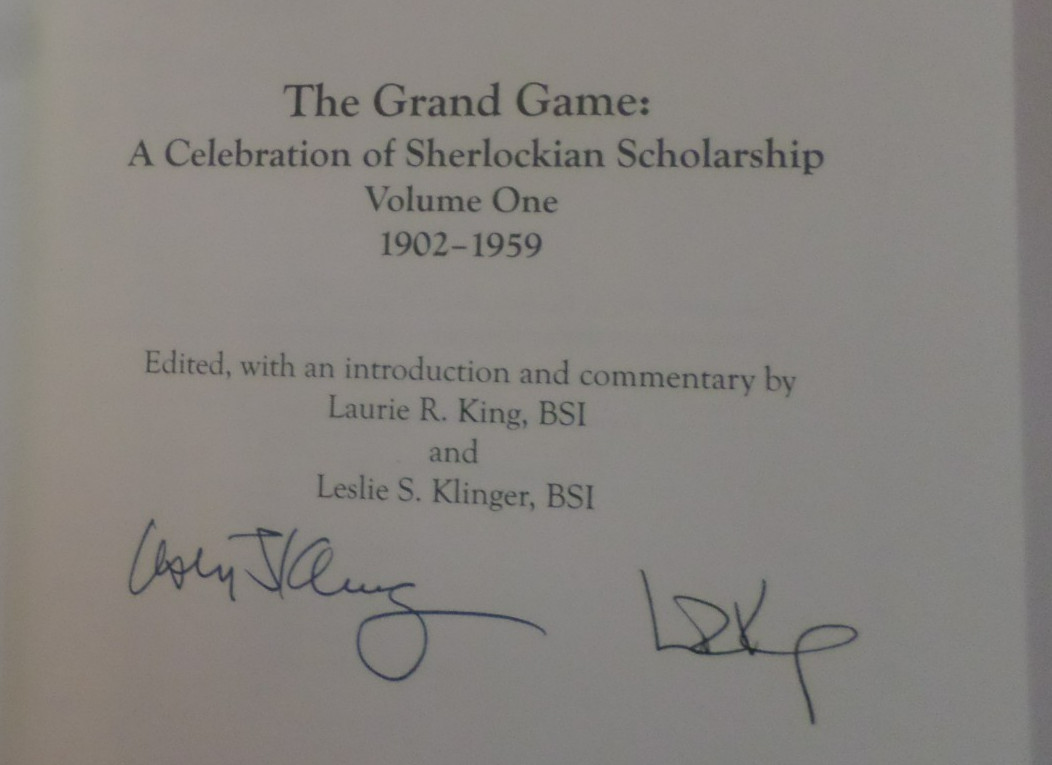The Grand Game: A Celebration of Sherlockian Scholarship Volume 1 – SIGNED