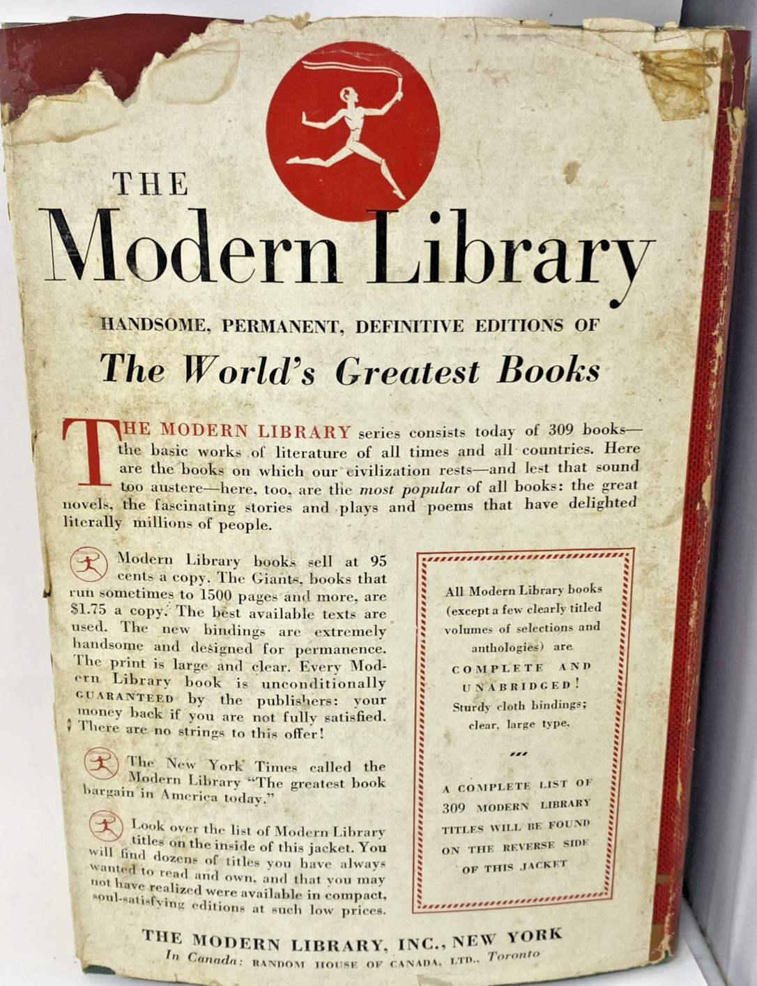 BULFINCH’S MYTHOLOGY Circa 1940s The Modern Library Hardcover w/Dust Jacket