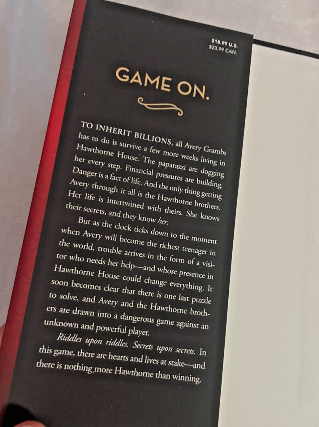 The Final Gambit (The Inheritance Games, 3) – Hardcover – NEW!