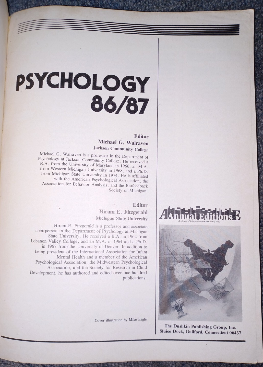 Annual Editions: Psychology 86/87 -Paperback- Fitzgerald, Hiram E – 16th Edition