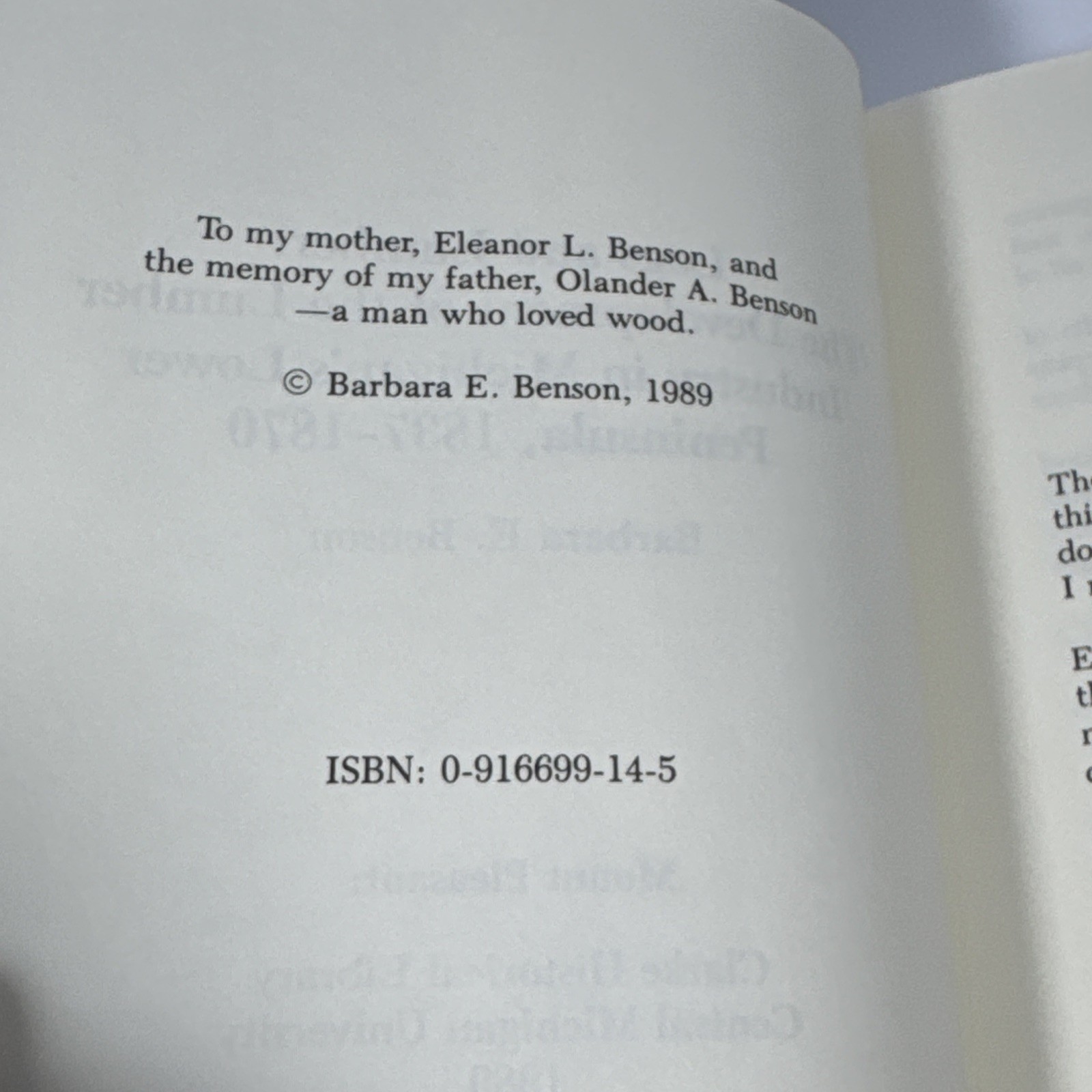 Logs and Lumber by Barbara E. Benson (Clarke Historical Library, 1989)