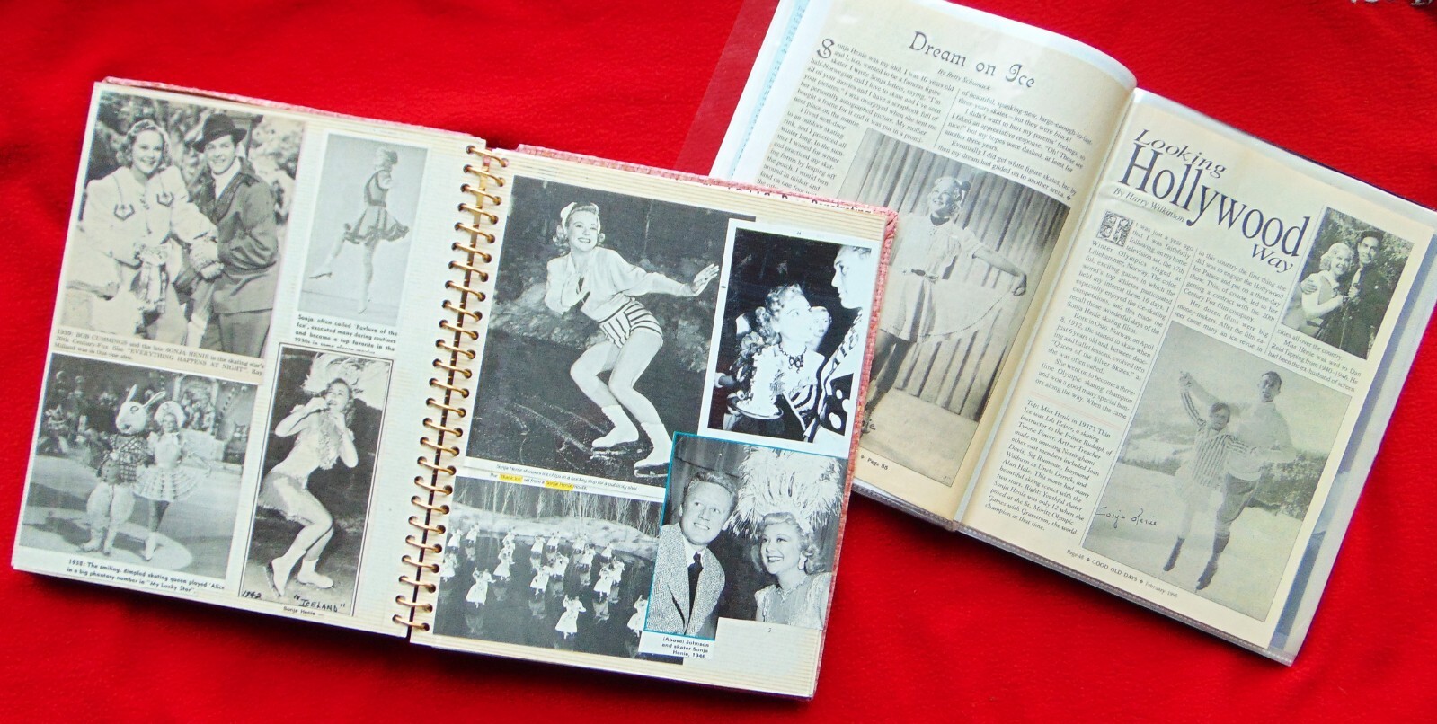 SONA HENIE ~ 2 BOOKS ~ 12 RARE STUDIO 8 x 10 PHOTOS ~ 78 TOTAL PAGES MEMORABILIA