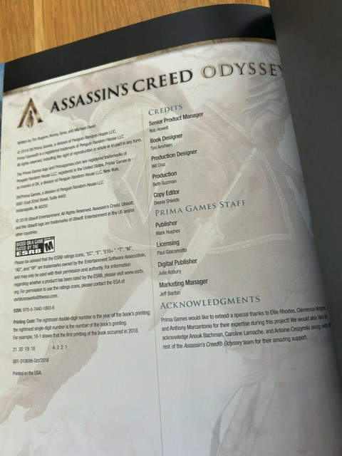 Assassin’s Creed Odyssey : Official Collector’s Edition Guide – 1st Printing