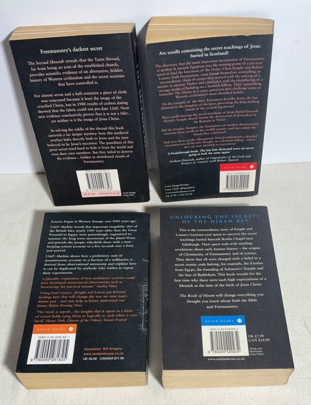 4 books freemansonry Templars Christopher Knight Imports 1990s early 2000s