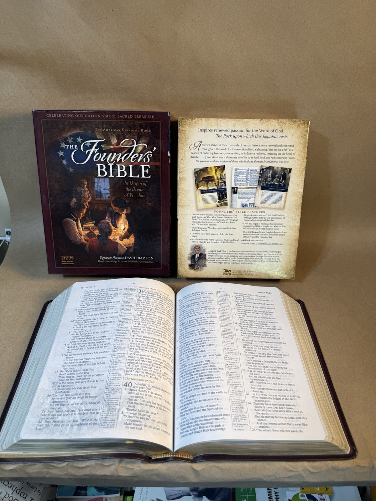 Founders Bible NASB Genuine Leather Study Bible David Barton Boxed Red Letter