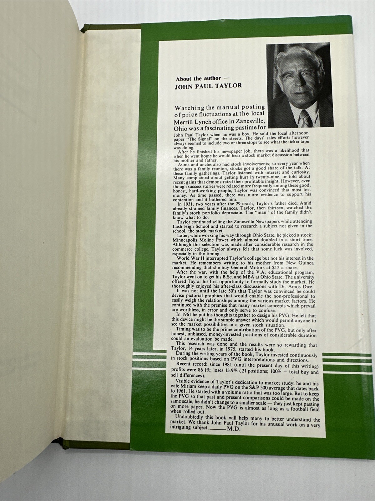 How You Can Take Profits From The Stock Market Signed John Paul Taylor 1985 DJ