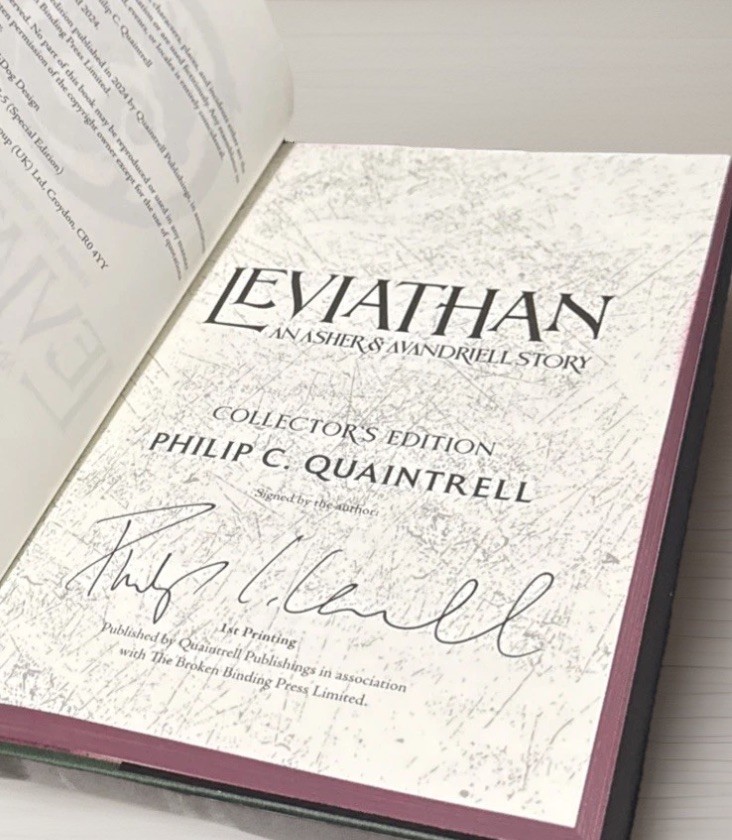BRAND NEW HAND SIGNED PHILIP C QUAINTRELL LEVIATHAN BROKEN BINDING EXCLUSIVE