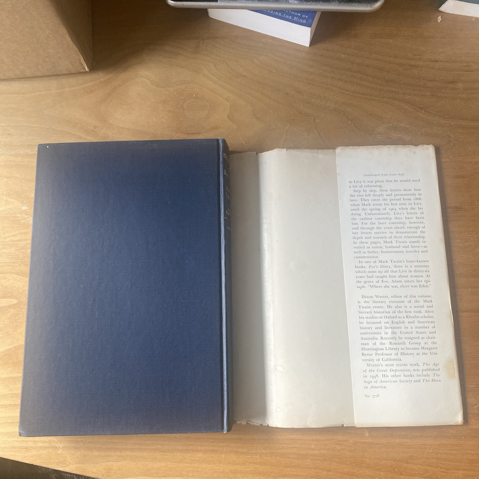 Love Letters of Mark Twain Hardcover w/ DJ, Edited by Dixon Wecter, First Ed