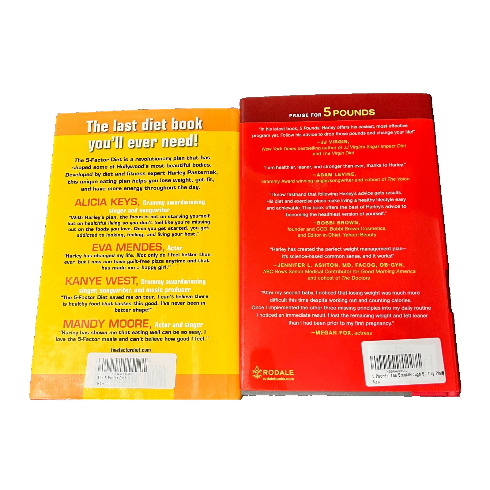 Lot of 2 Harley Pasternak Weightloss Books – 5 Pounds & 5 Factor Diet