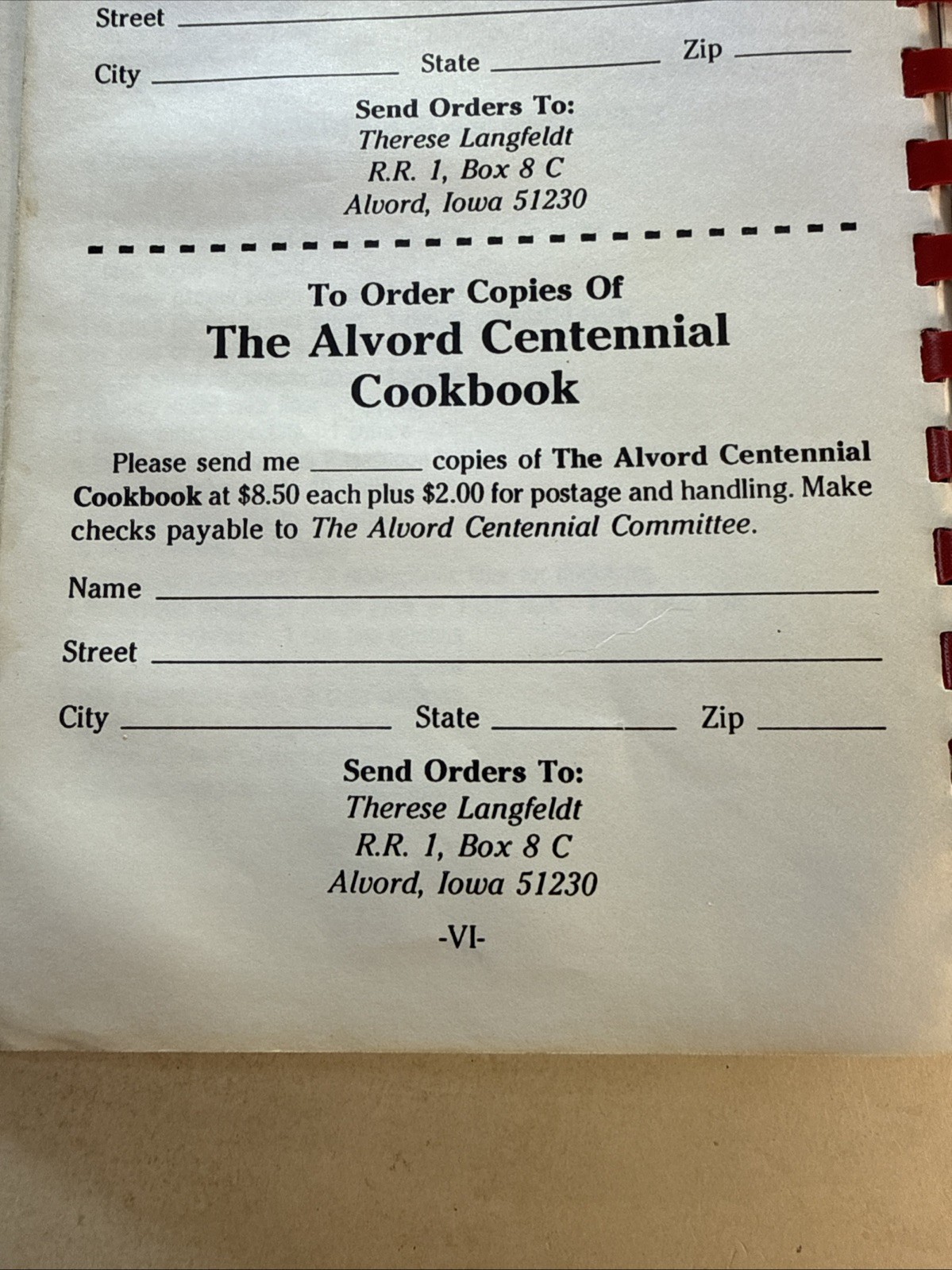 Alvord Iowa IA cook book ethnic history Swedish Vintage 1993 Dutch German cookie