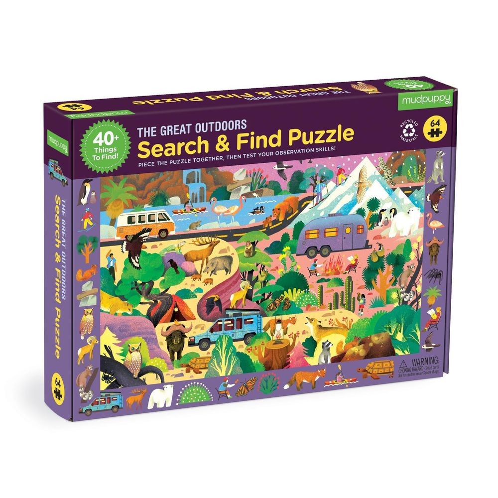 The Great Outdoors 64 piece Search and Find Puzzle by Wenjia Tang