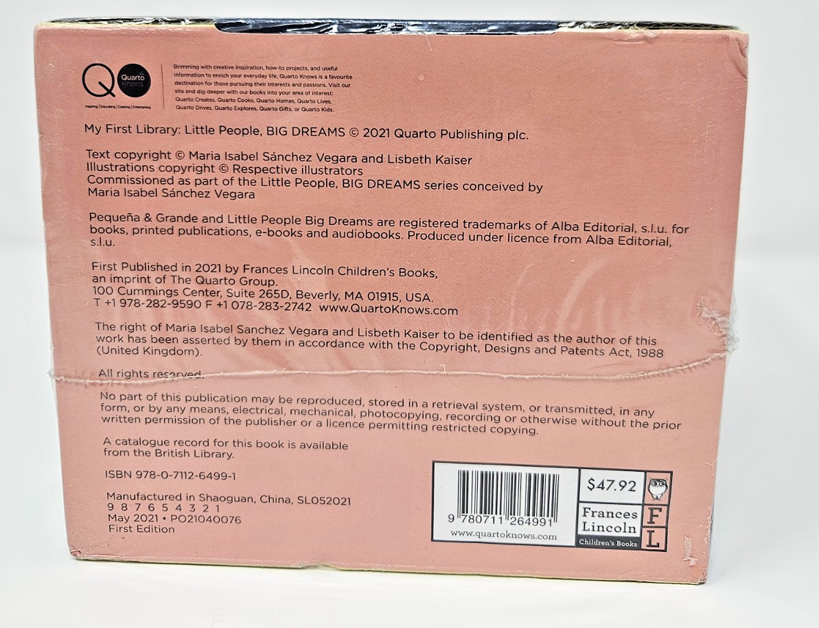 My First Library: Little People, BIG DREAMS ~ 8 Board book Box Set ~ New ~Sealed