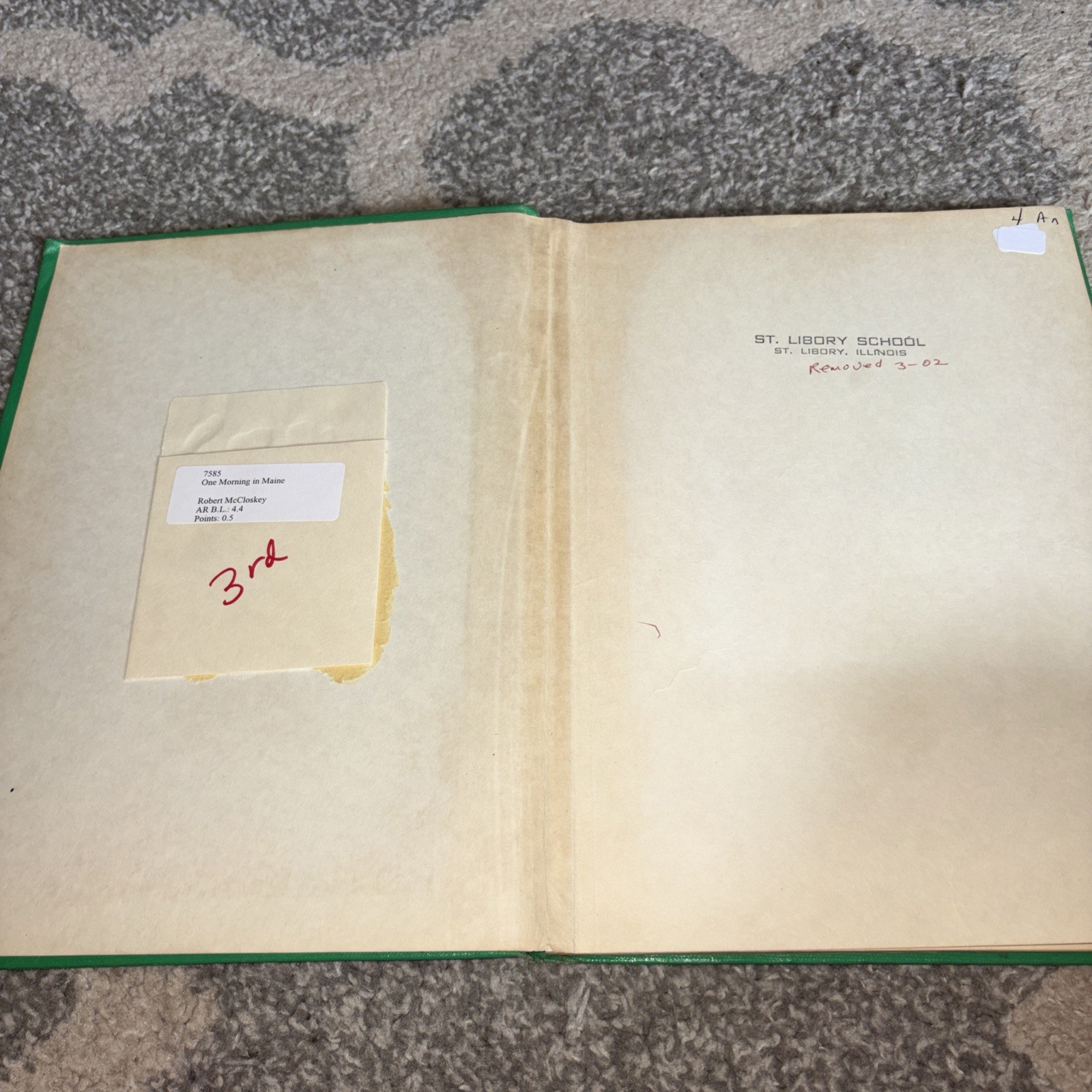 Vintage Hardcover Ex-Library 1953 One Morning in Maine by Robert McCloskey 9×12″