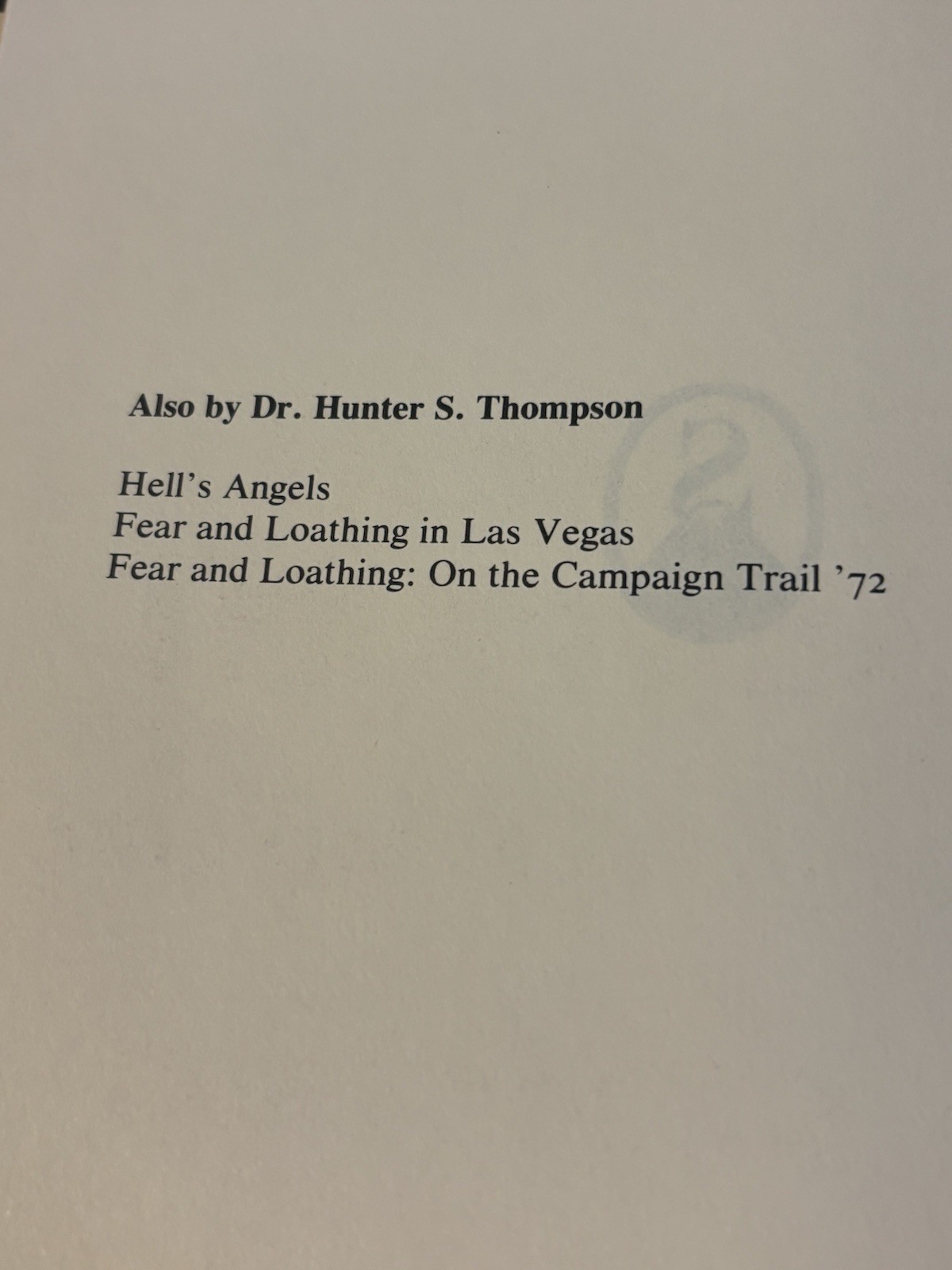 Hunter S. Thompson The Great Shark Hunt Hardcover A Rolling Stone Press Book