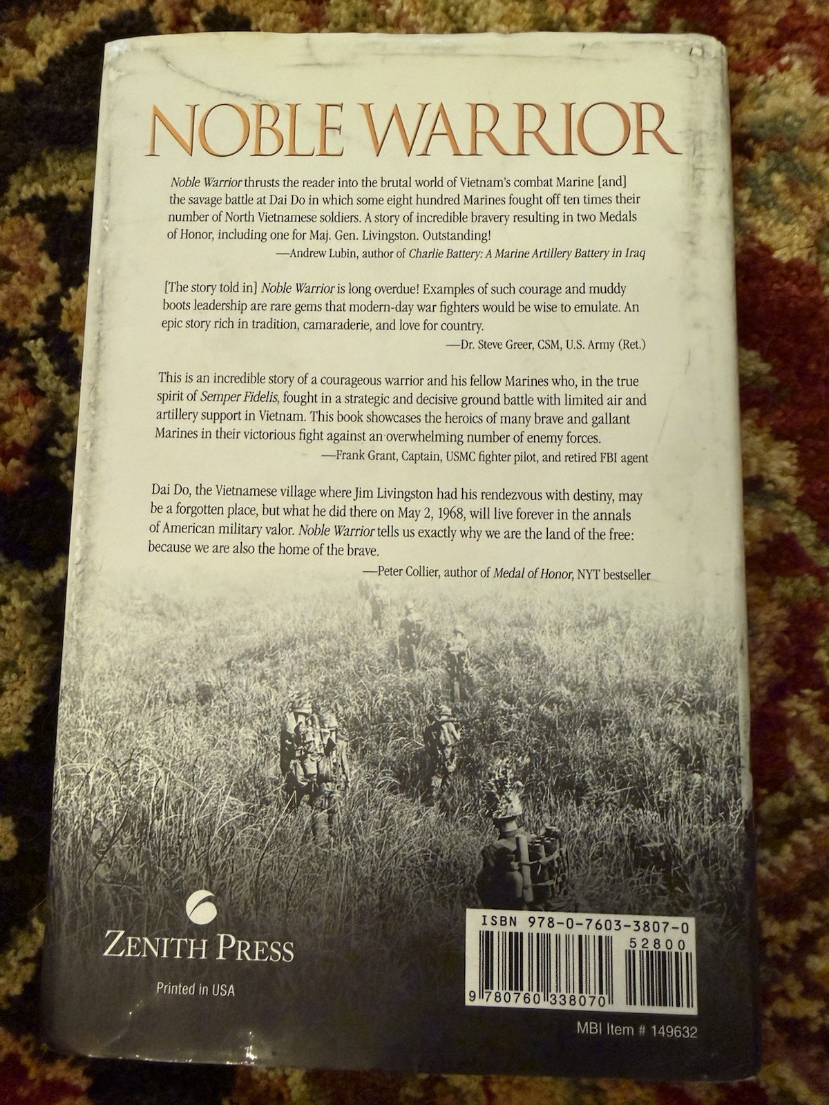 SIGNED Noble Warrior The Story of Maj Gen James E Livingston USMC Medal Of Honor