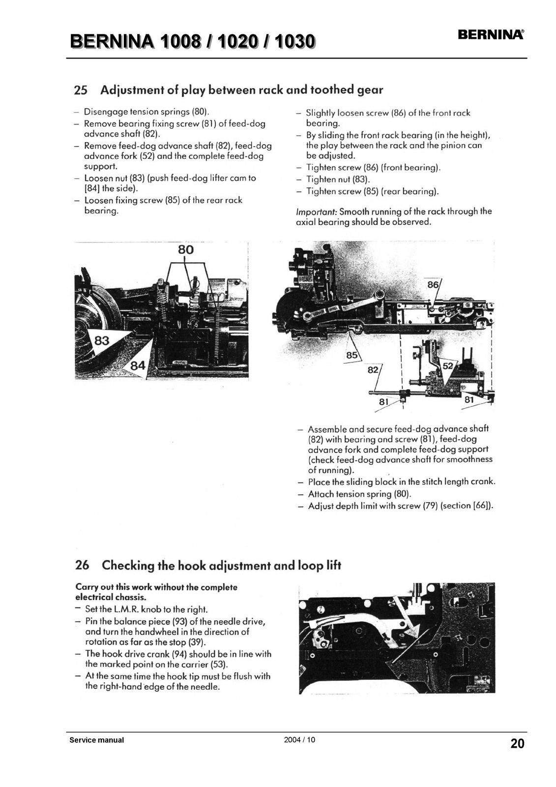 BERNINA 1008 1020 1030 Service Manual – RUGGED WIRE CLOSURE – PROTECTIVE COVERS
