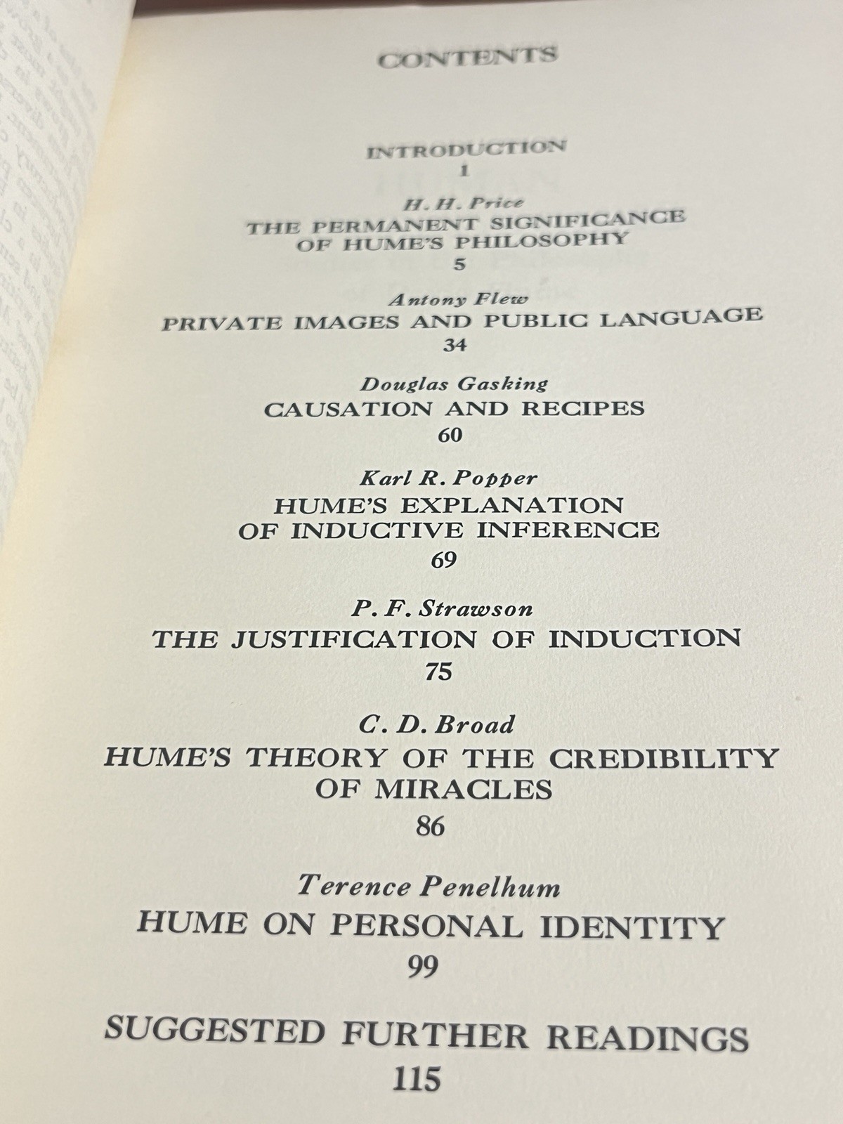 Human Understanding David Hume Sesonske Fleming 1968 Philosophy