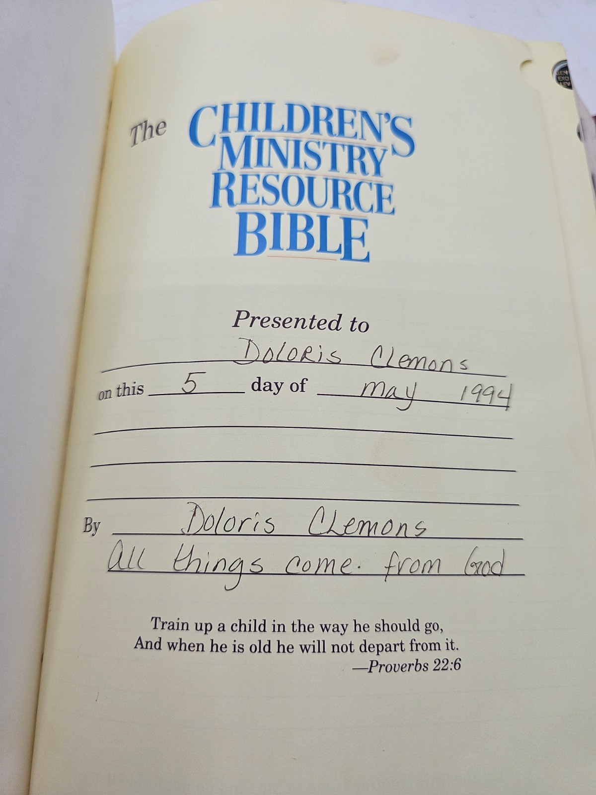 The Children’s Ministry Resource Bible NKJV 1991 Hardcover