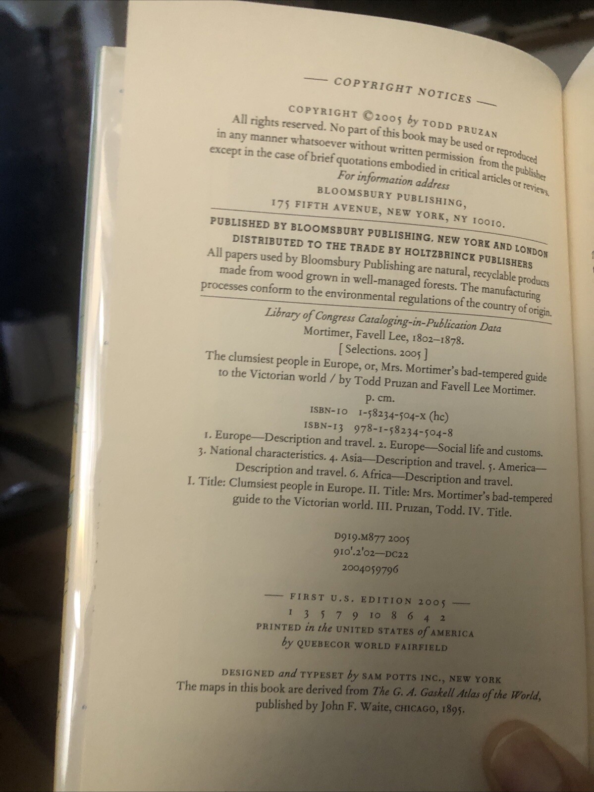 The Clumsiest People in Europe: Or, Mrs. Mortimer’s Bad-Tempered Guide to the V,