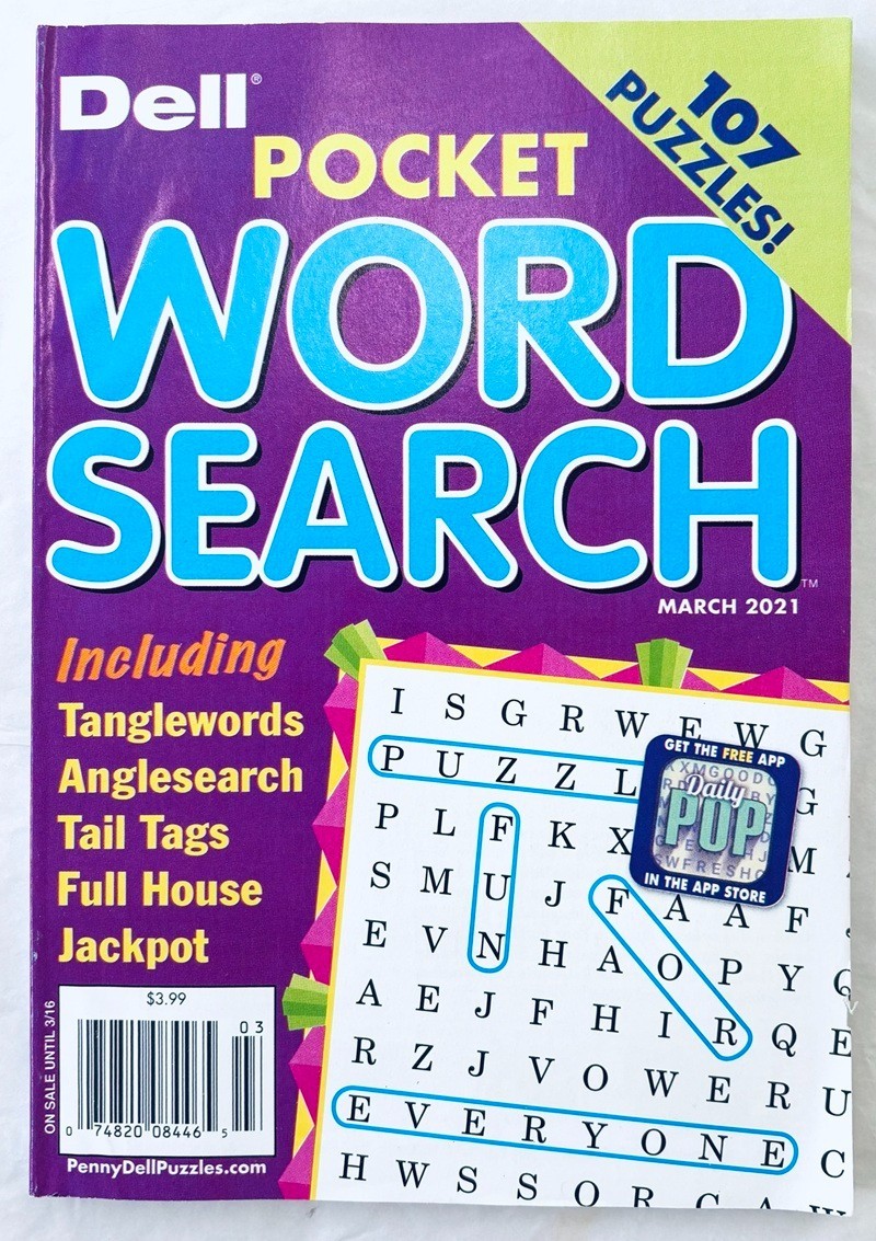 Lot of 4 Books – Word Seek/Word Search Puzzle – Penny Press/Dell – Bible, Number