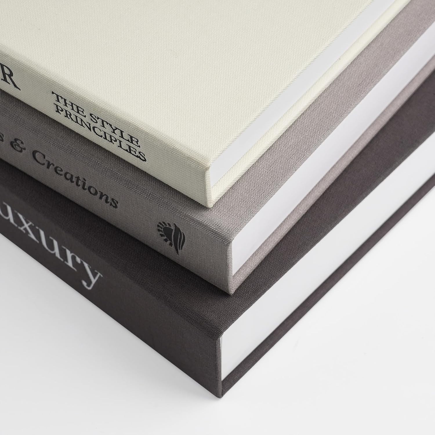 Luxury Linen Decorative Books Set of 3 – Minimalist Home Decor for Elegance