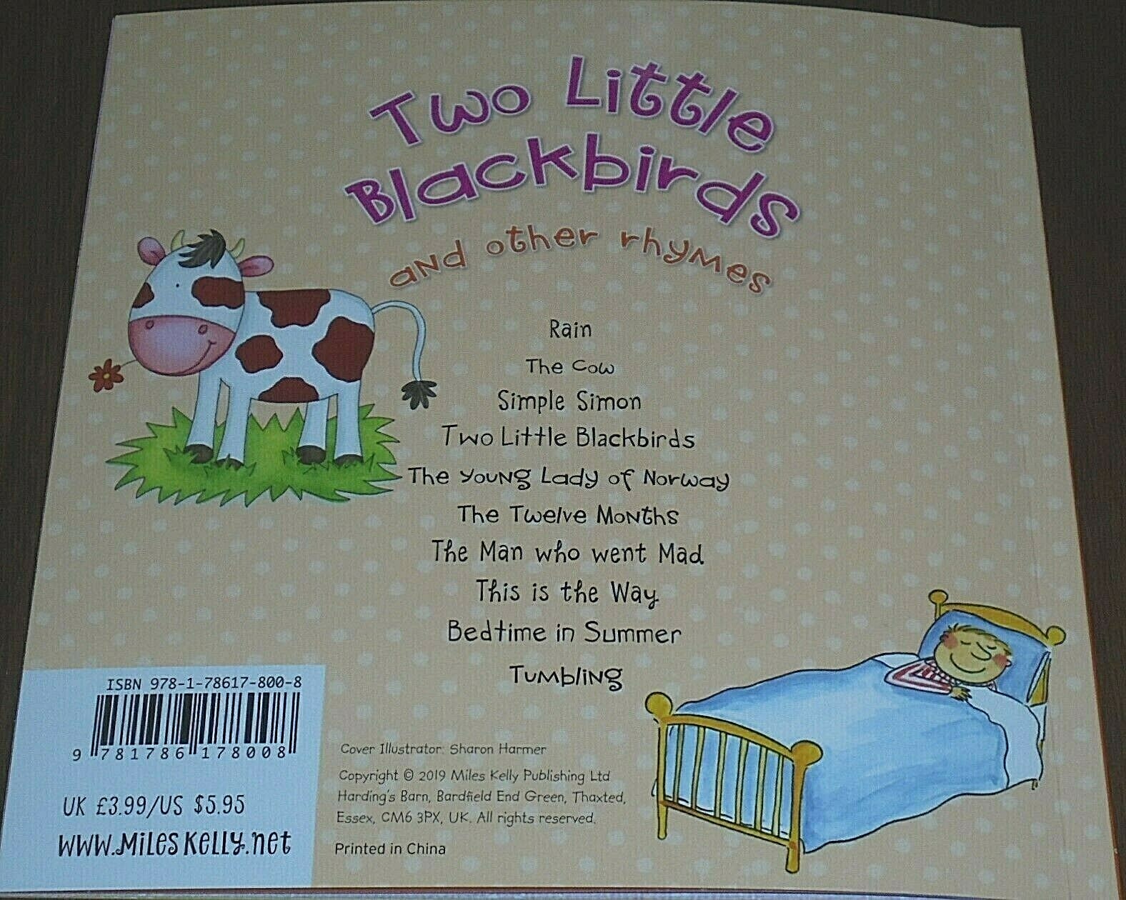 TWO LITTLE BLACKBIRDS AND OTHER RHYMES BOOK (17cm X 17cm) 2019 BRAND NEW