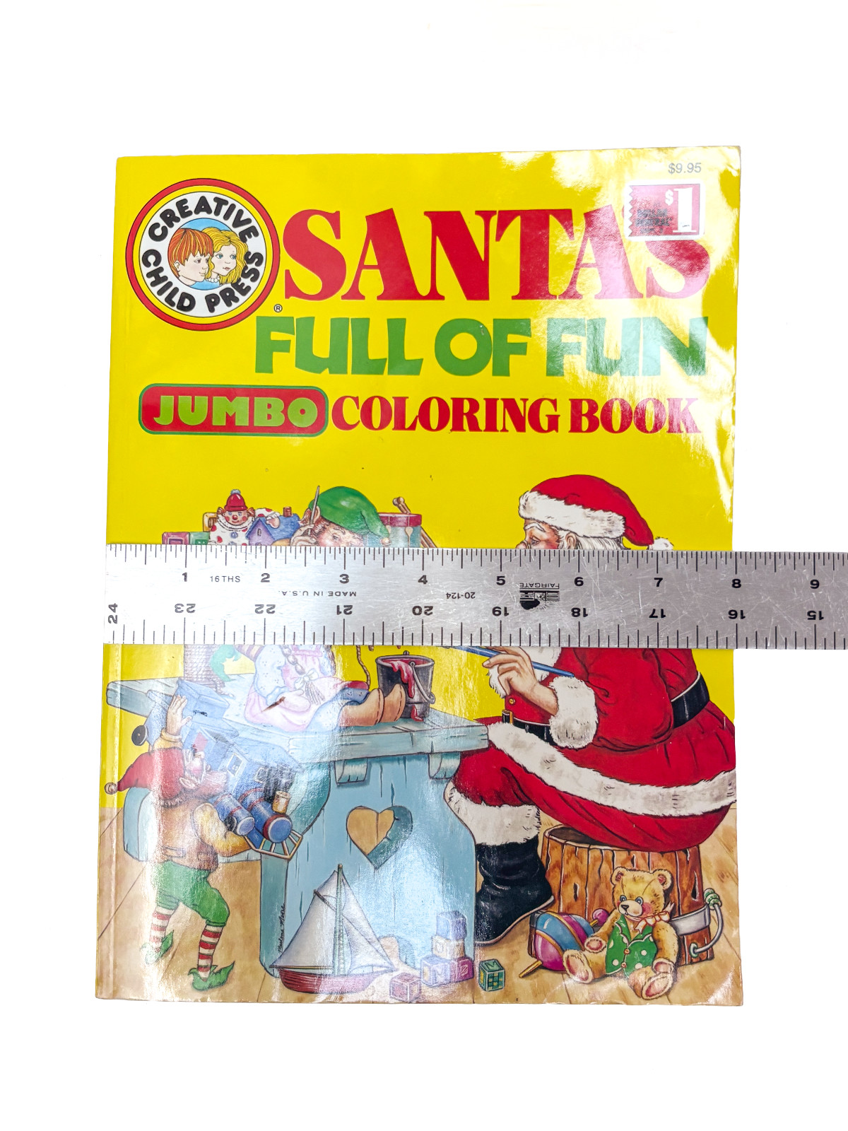VINTAGE Santa’s Full of Fun Jumbo Coloring Book Creative Child Press UNused!
