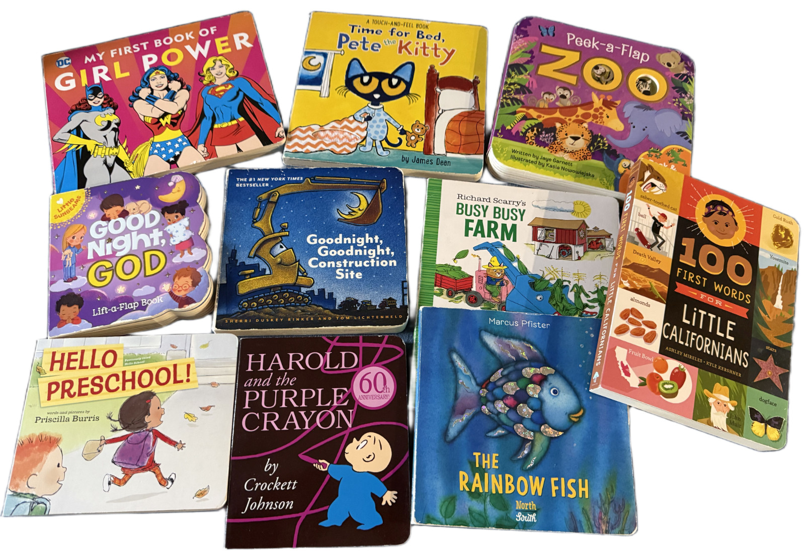 Lot of 12 Children Hardcover Baby Toddler Daycare Kids Board Books *Random Mix*