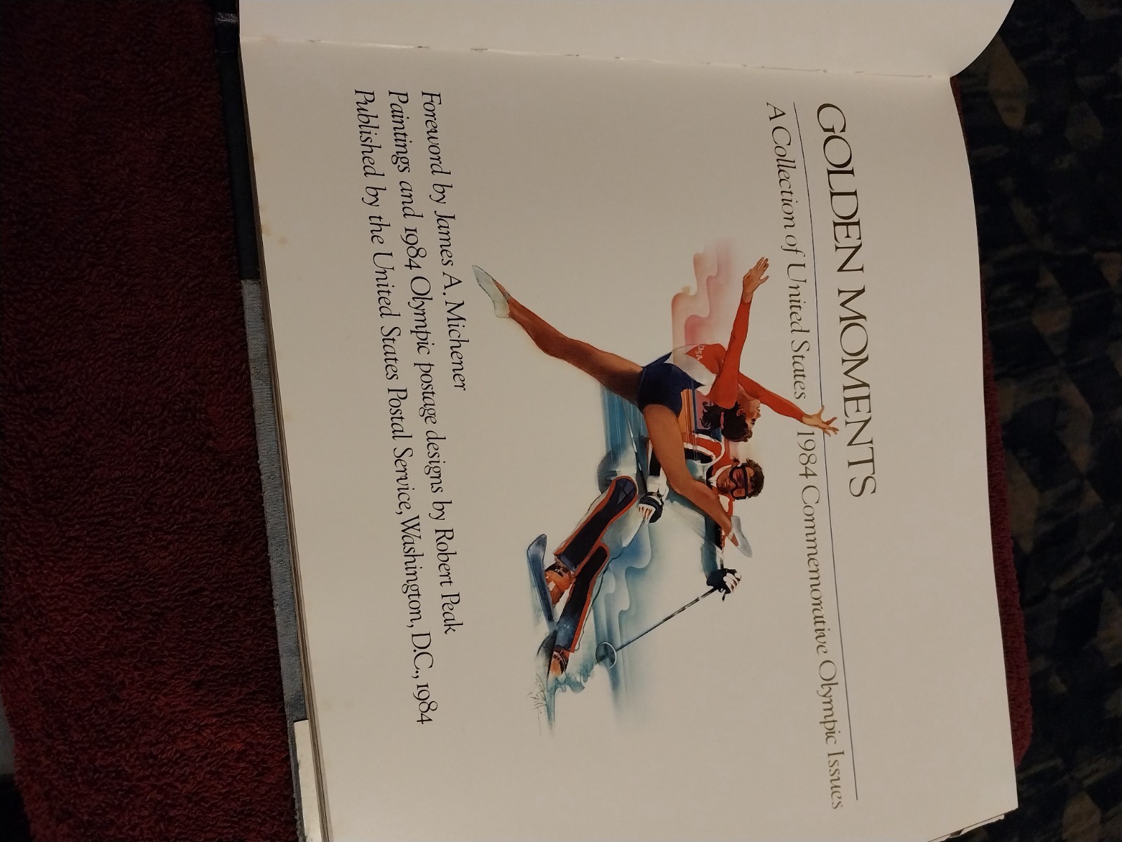 1984 Olympics Golden Moments Commemorative Stamp Album/Book. Empty. See Pics.